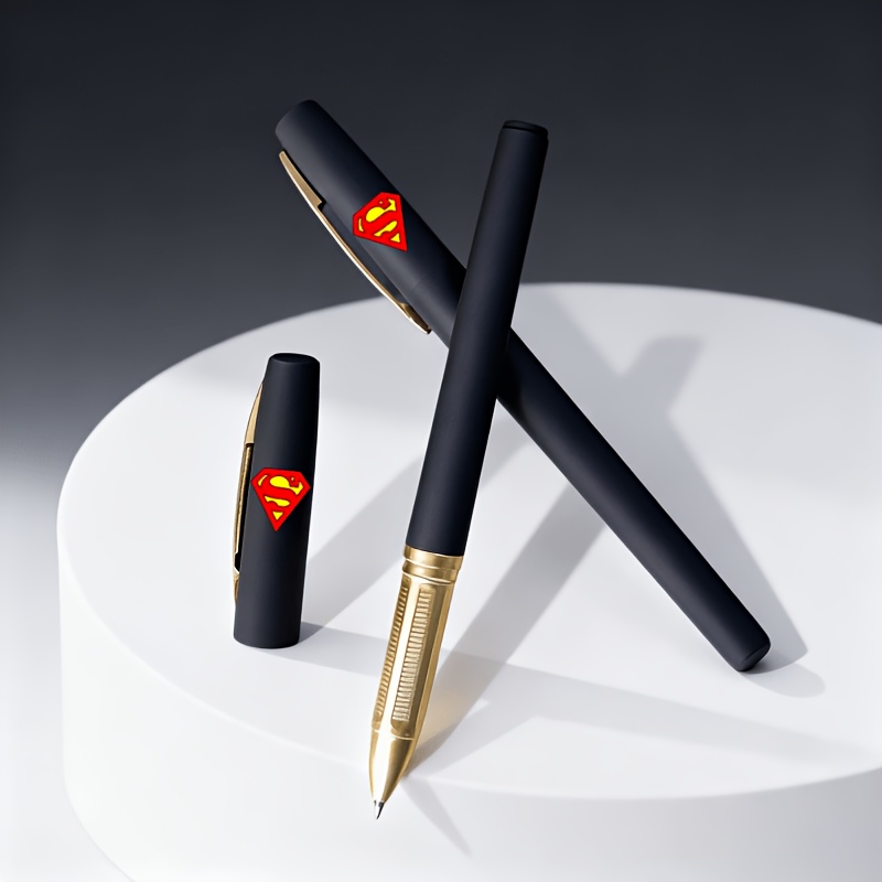 TEMU Wb 2pcs Superman, Signature Ballpoint Pens, Fountain Pens, Neutral Pens, Handwriting Tools, Daily Writing, Office And Study Stationery, As
