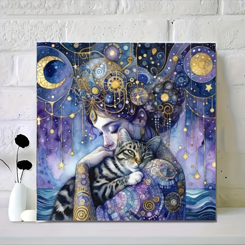 

Diamond Art Painting Kits -hold Cat Girl Full Diamond Mosaic 5d Diy Kits Diamond Art Bedroom Living Room Home Decor