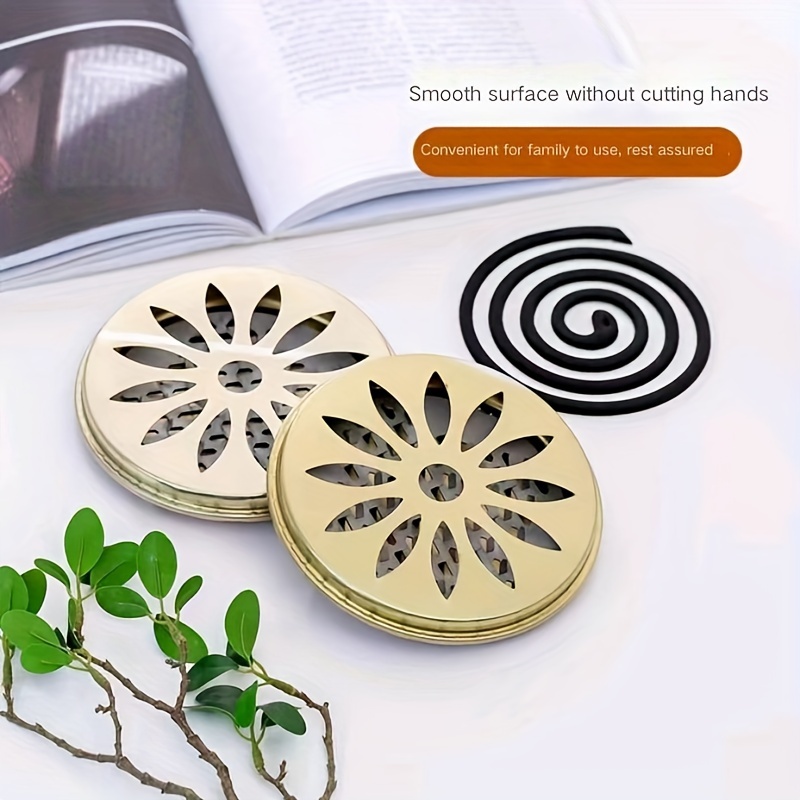 

1pc, Stainless Steel Mosquito Coil Box, Mosquito Repellent Incense Burner, Outdoor Mosquito Coil Tray, Mosquito Coil Box With Fireproof Cover, Mosquito Coil Rack Ash Tray, Household Items