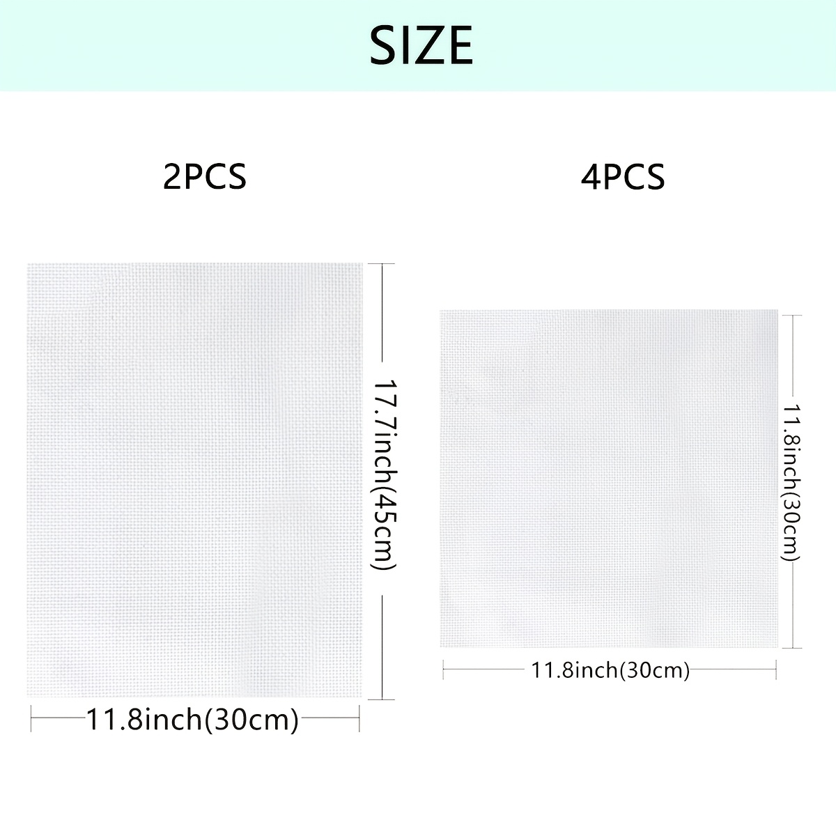 TEMU 6pcs Of Aida Fabric, 11ct Cross- Fabric, White High-quality Embroidery Cloth, Suitable For Sewing And Crafting, With Dimensions Of 30*30 Cm And