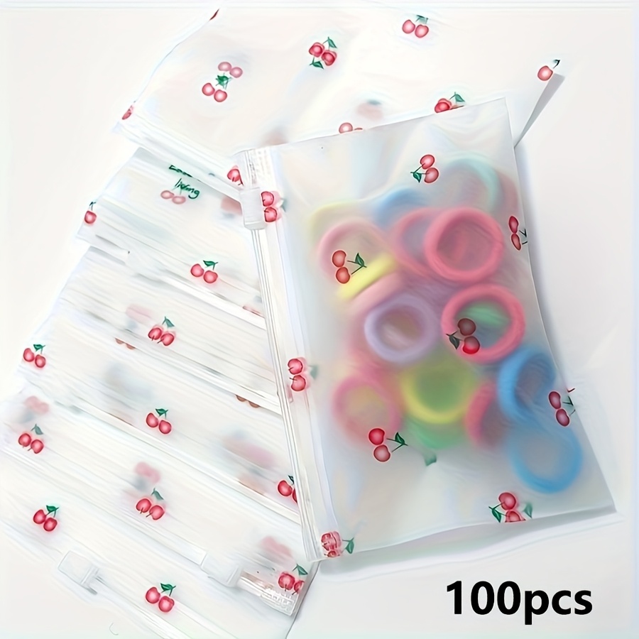TEMU 100pcs Sakura Zipper Storage Bags, Reusable Travel Jewelry And Small Items Organizer Pouches, Home Storage Bags, Jewelry Rolls. Gift For