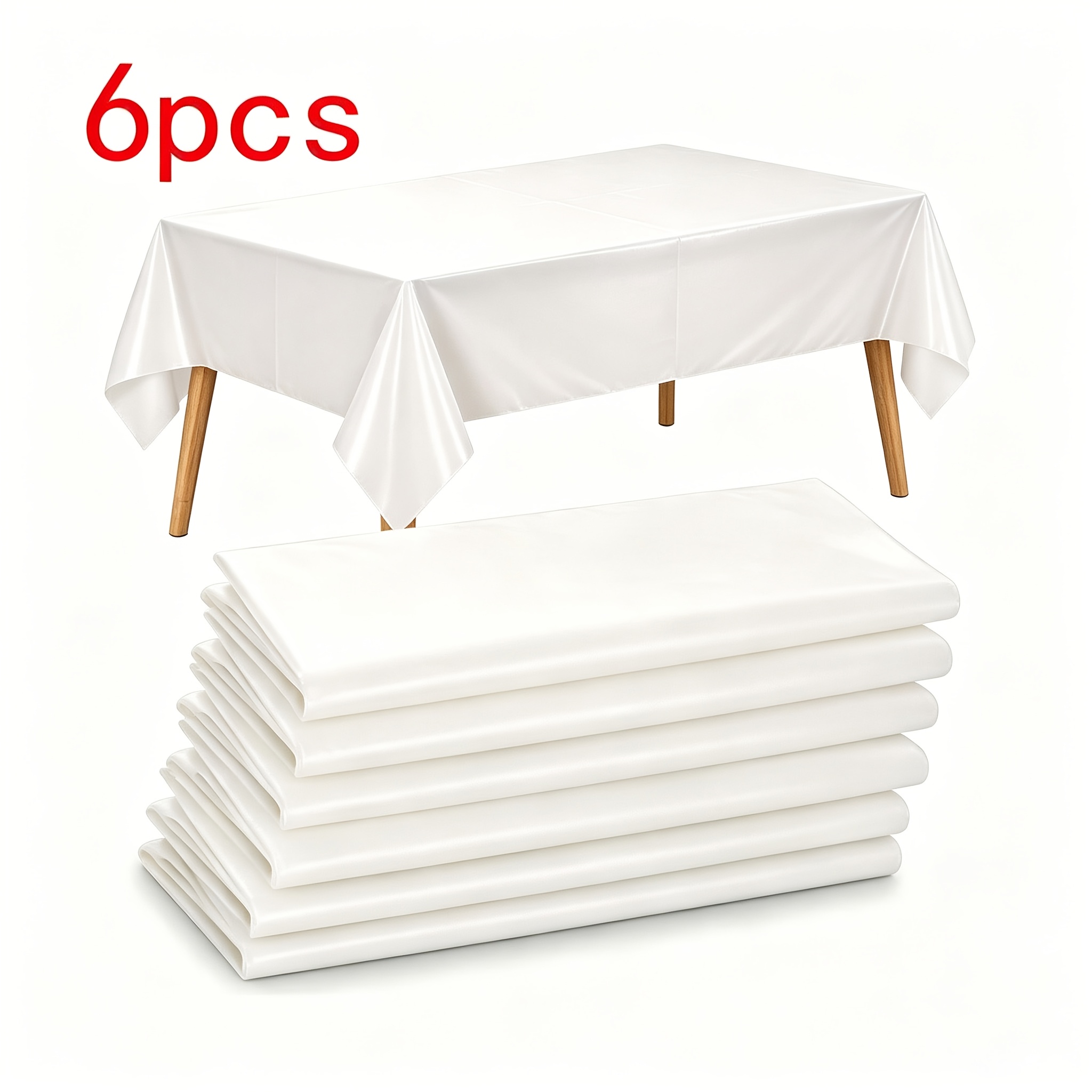 TEMU 6pcs Disposable Plastic Tablecloths, Suitable For Birthday Parties, Banquet Dinners, Business Exhibitions, Themed Events, Family Dinners, And