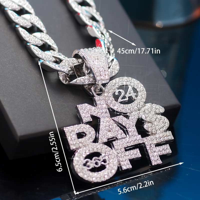 Hip Hop Iced Out NO DAYS OFF Cuban Chain Pendant 