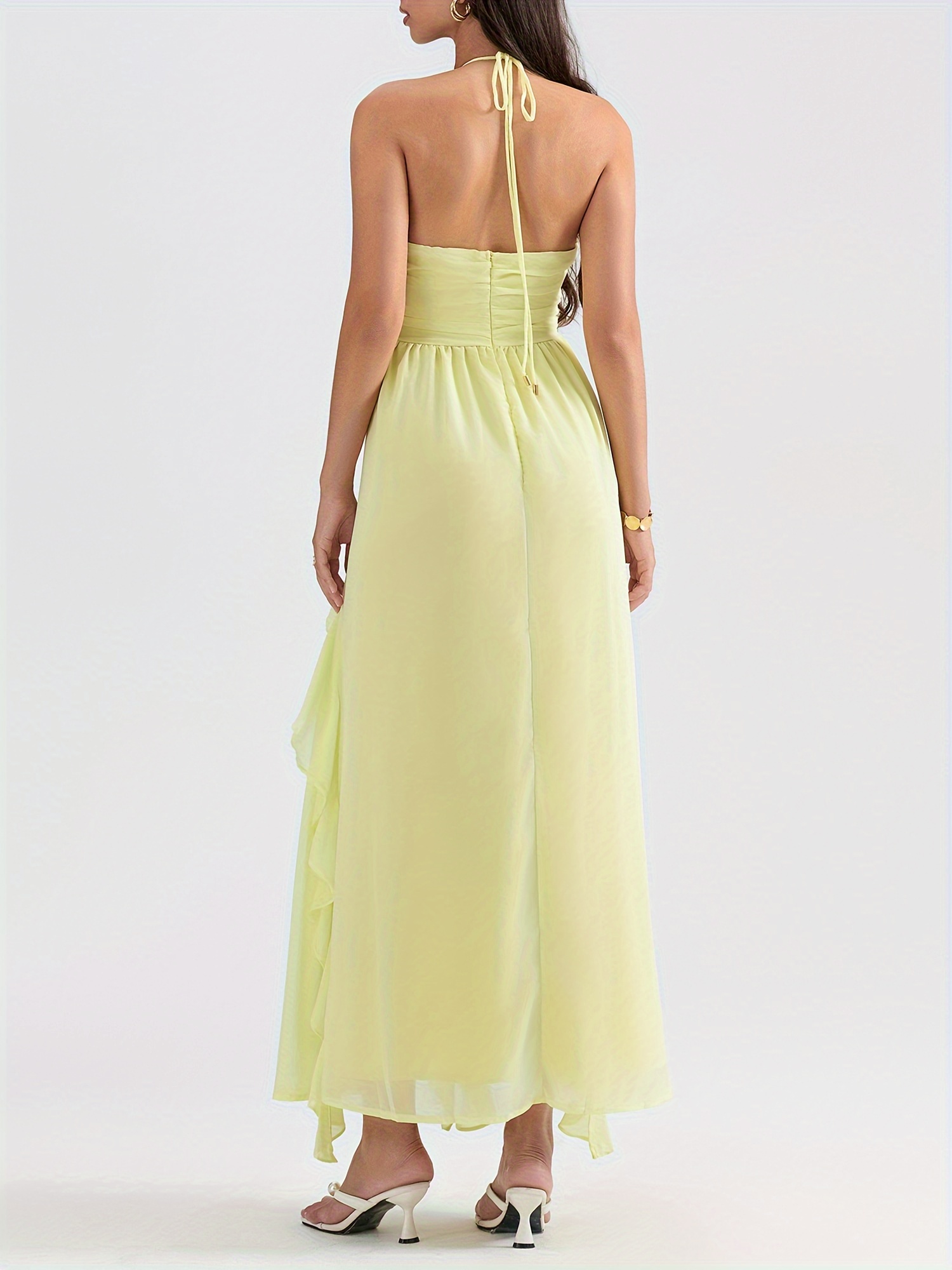 sachin and babi light blue dress Summer Bohemian Side Slit Chiffon Beach Wedding Dress