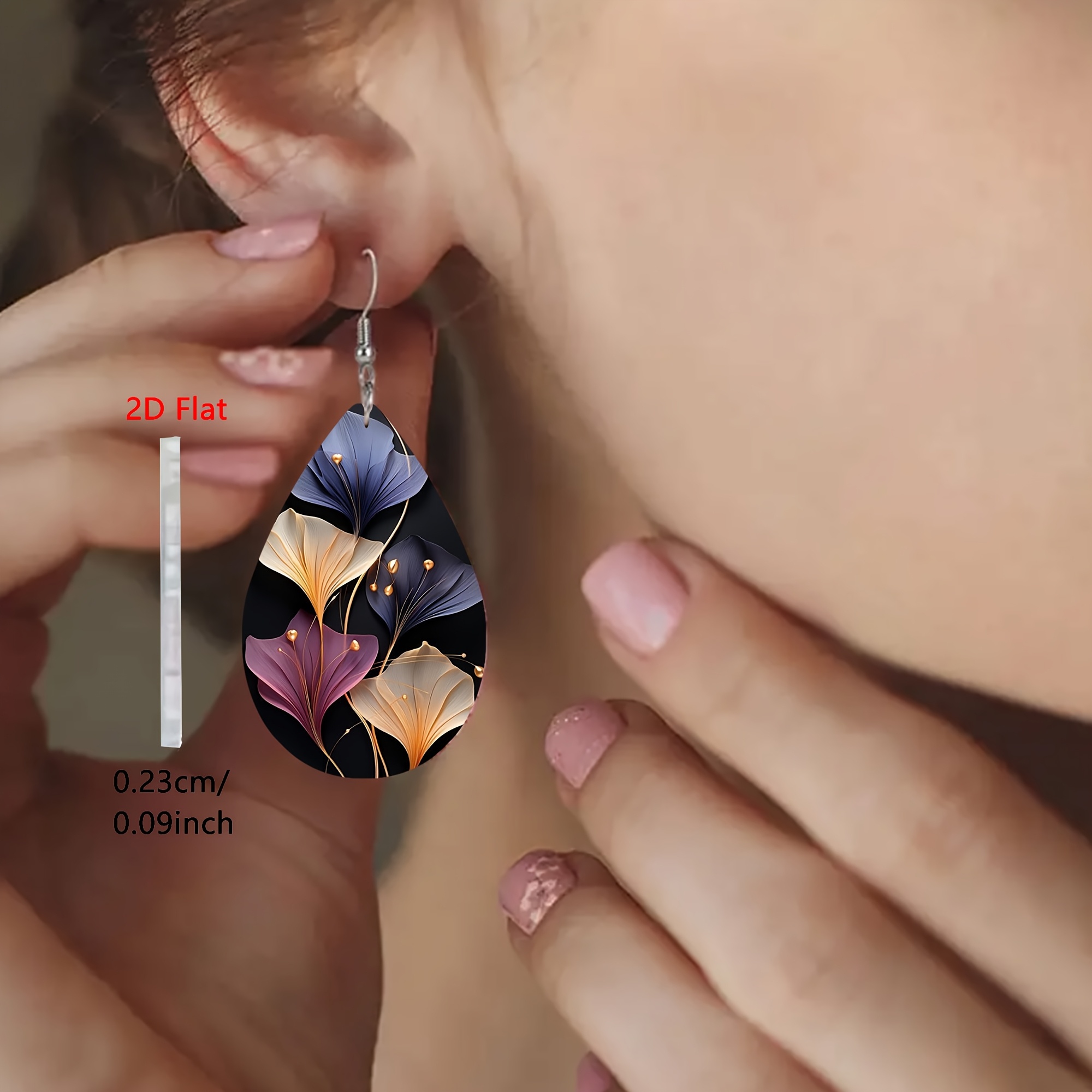 TEMU 2D , 1 Par de Pendientes Elegantes con Dorado y de en Acero Inoxidable 316 Acrílico, Estilo Lujoso para Oficina Diaria y Citas para Hombres y
