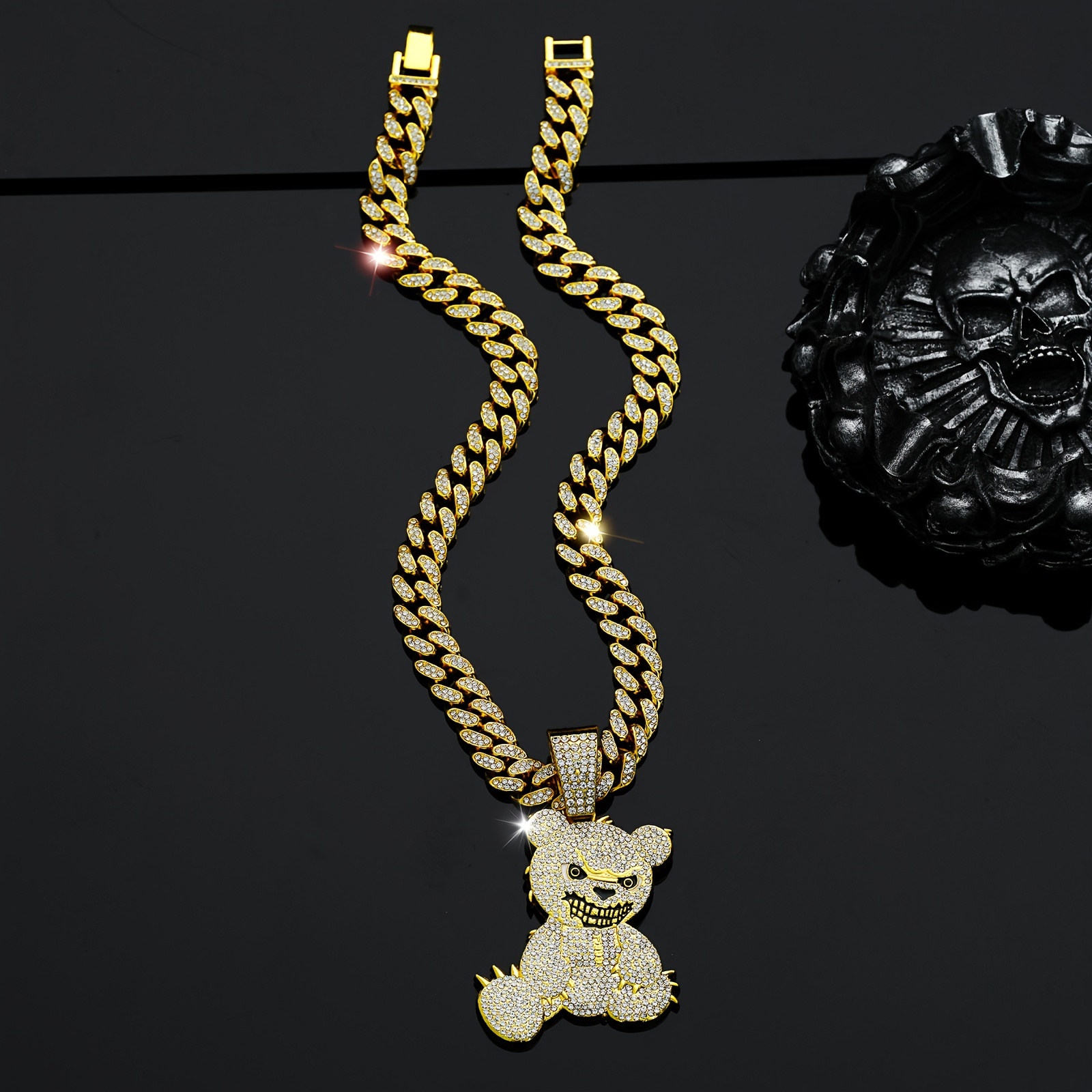 a stylish bear pendant necklace men inspired . - Temu