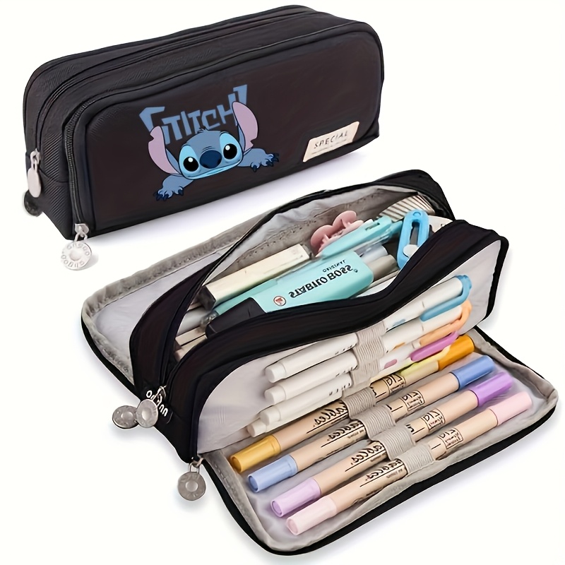 Stitch Portable Stationery Pencil Case With A Zippered Compartment Design, Ideal For Commuting And Organizing Your Essentials. A Multi-functional Desk Organizer, For Fans. A-bd02