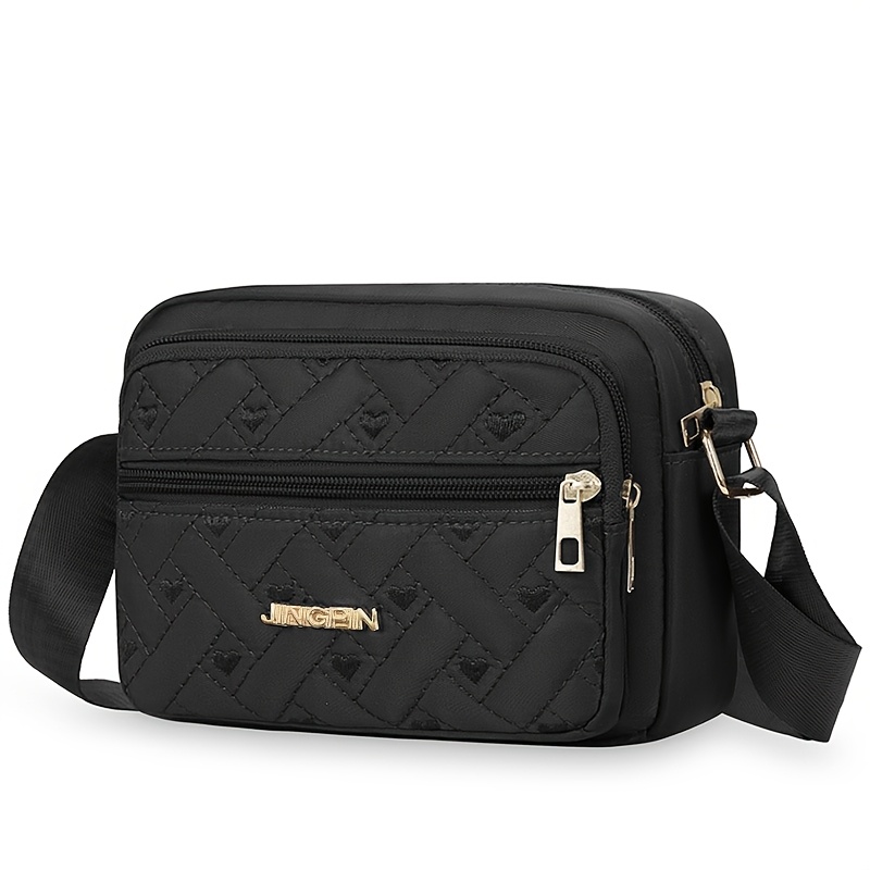 TEMU Women's Crossbody Bag - Unisex Square Bag, Women's Shoulder Crossbody Bag, Lightweight, Casual, Simple, Solid Color With Print Small Bag [zipper