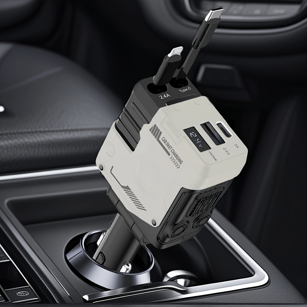 66W Mecha Style Car Retractable Charger