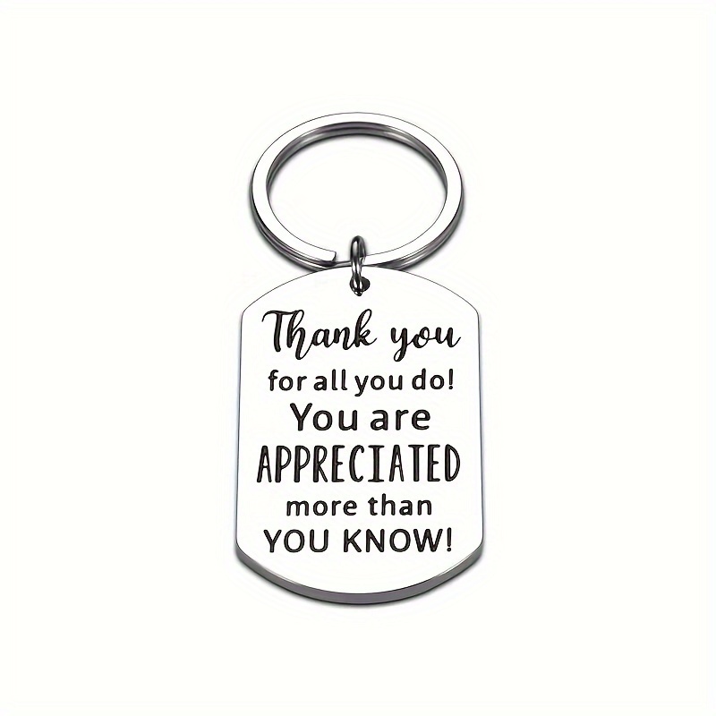 appreciation keychains engraved message metal thank gifts - Temu