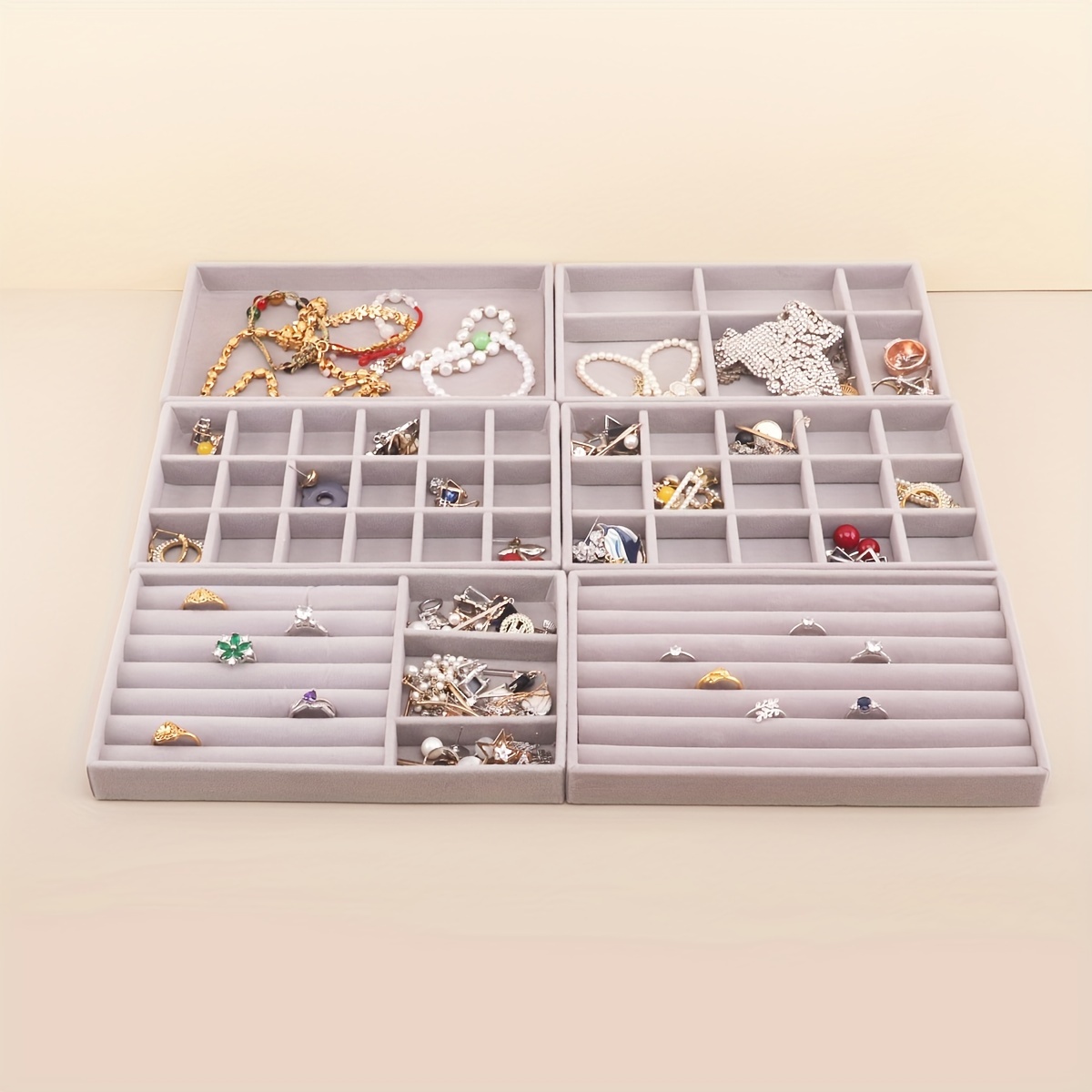 Portagioie 7 Scomparti In Velluto - Organizzatore Per Orecchini E Anelli - Foto 8