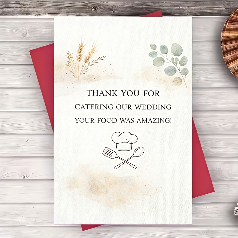 TEMU 1 Envelope And 1 Greeting Cardwedding Caterer Thank You Card For Chef And Catering Team Elegant Minimal Design For Bride And Groom Gratitude