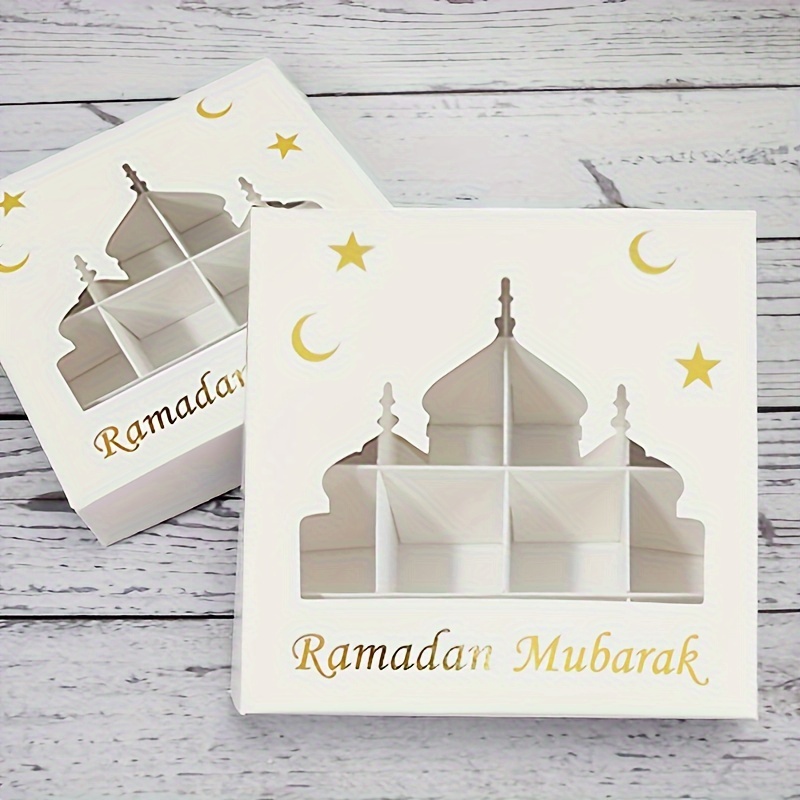 

Elegant Gift Box - White Paper Candy, Cake & Chocolate Packaging With Architecture Design | Ramadan Celebrations & Party Decor, Ramadan Decor