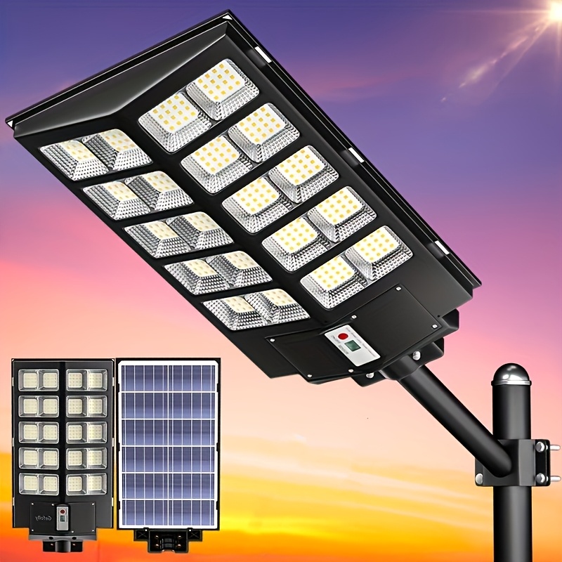 

1000w High- Street Light With Pole Mount - 6500k Led, Remote Control, Motion Sensor, Energy-saving Outdoor Light For Yards, , Parking Lots