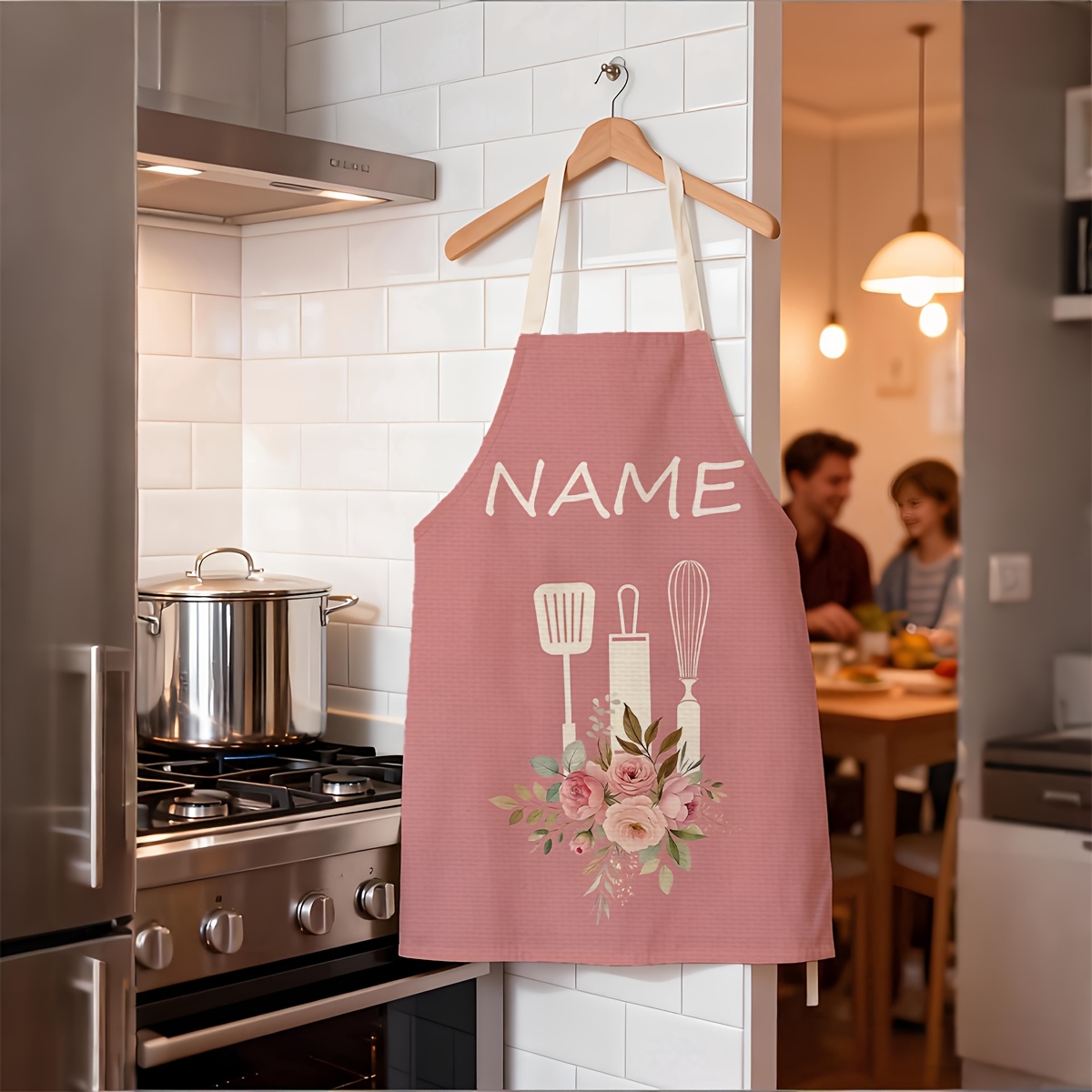 TEMU Grembiule da cucina personalizzabile con o slogan per , dimensioni 55*68 cm, per cucinare, barbecue e servire. Questo grembiule da esterno 癡 per