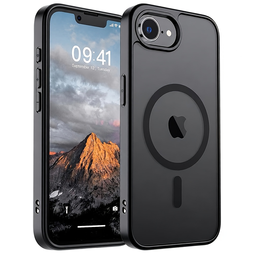 TEMU Phone Case - Luxury Matte Frosted Texture Magnetic Phone Case For Iphone 17e/16e Protects Phone Magnetic Wireless Charging Protective Case