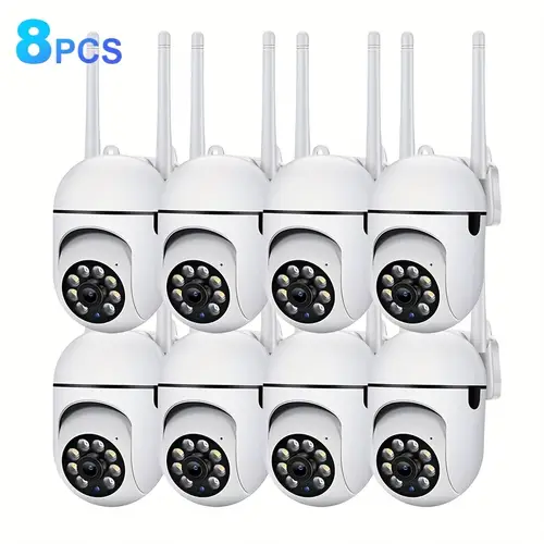 8pcs wifi security cameras 3mp fhd 360 panoramic surveillance ptz control with motion detection alerts day night two way talk phone remote protect your home yard store video surveillance