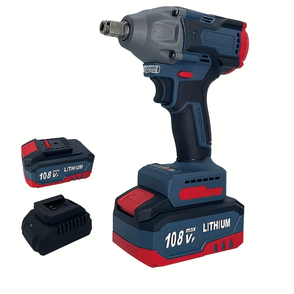 

Electric Wrench, 21v Cordless Impact Wrench, Brushless Lithium Ion Battery 1/2 Inch Brushless High Torque Impact Wrench Power Tools Cordless Impact Wrench 4.0ah