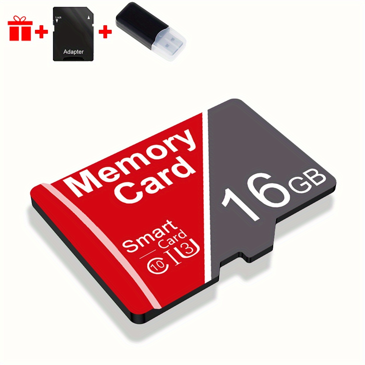 TEMU 1pc Memory Card 64gb 32gb 16gb 8gb With Card Reader And Adapter, High Speed Micro Tf Card 4gb 2gb 1gb, A1 C10 Memory Tf Card For