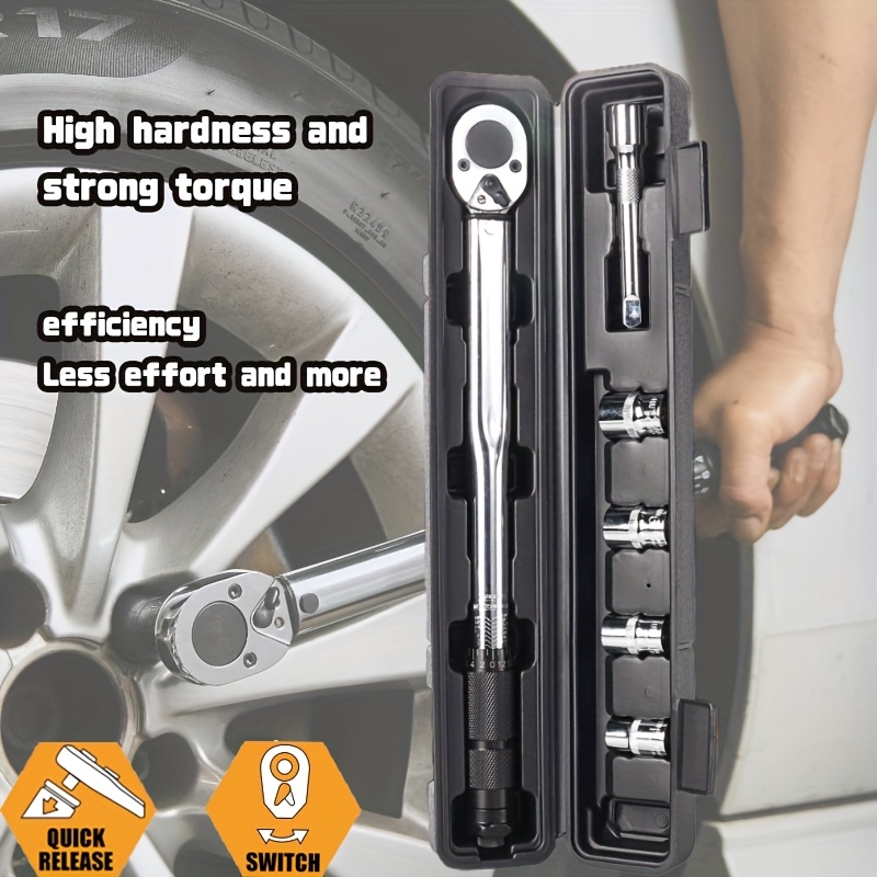 TEMU 6pcs Torque Wrench Set With Pre-set Value, Ratchet Torque Wrench, , Adjustable Automatic Torque Wrench Set With Pre-set Torque Wrench For Easy