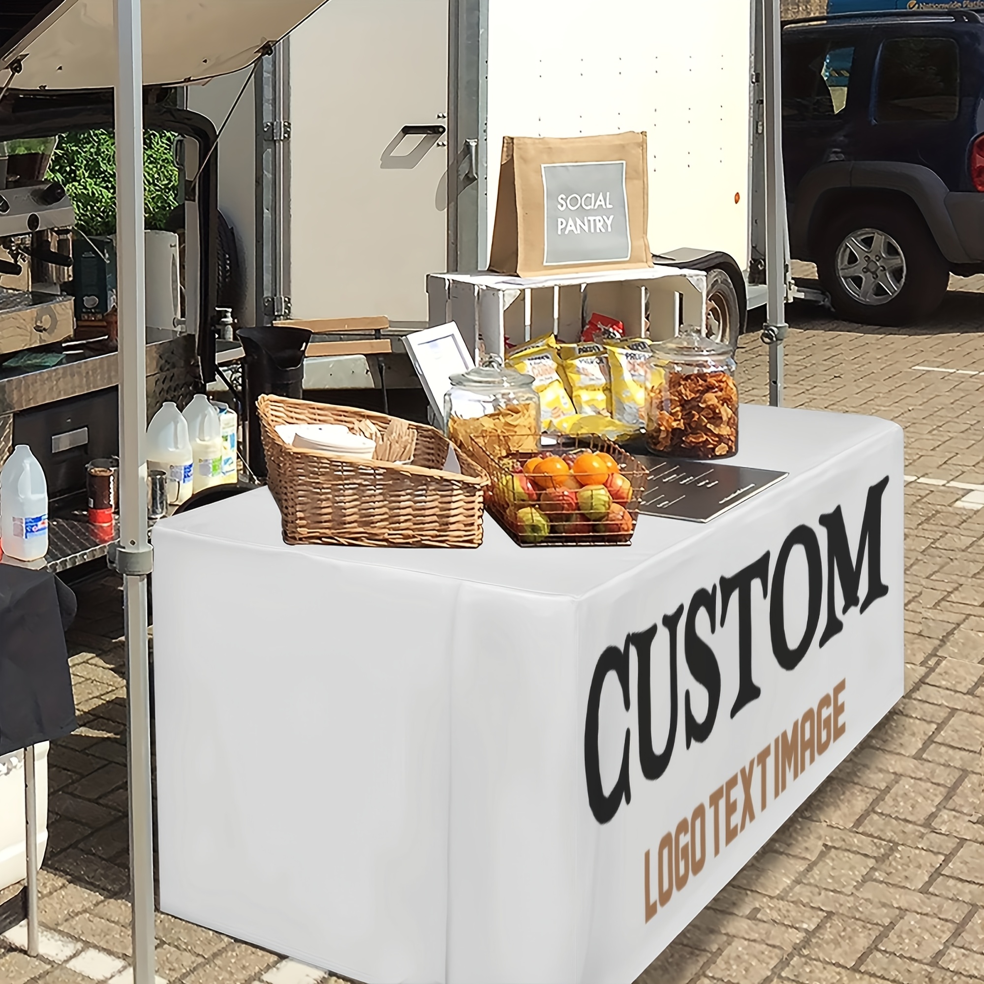 TEMU Customized Personalized Tablecloths - Custom Logo And Photo Designs, Color-printed Durable Polyester Material, Suitable For Weddings, Birthdays,