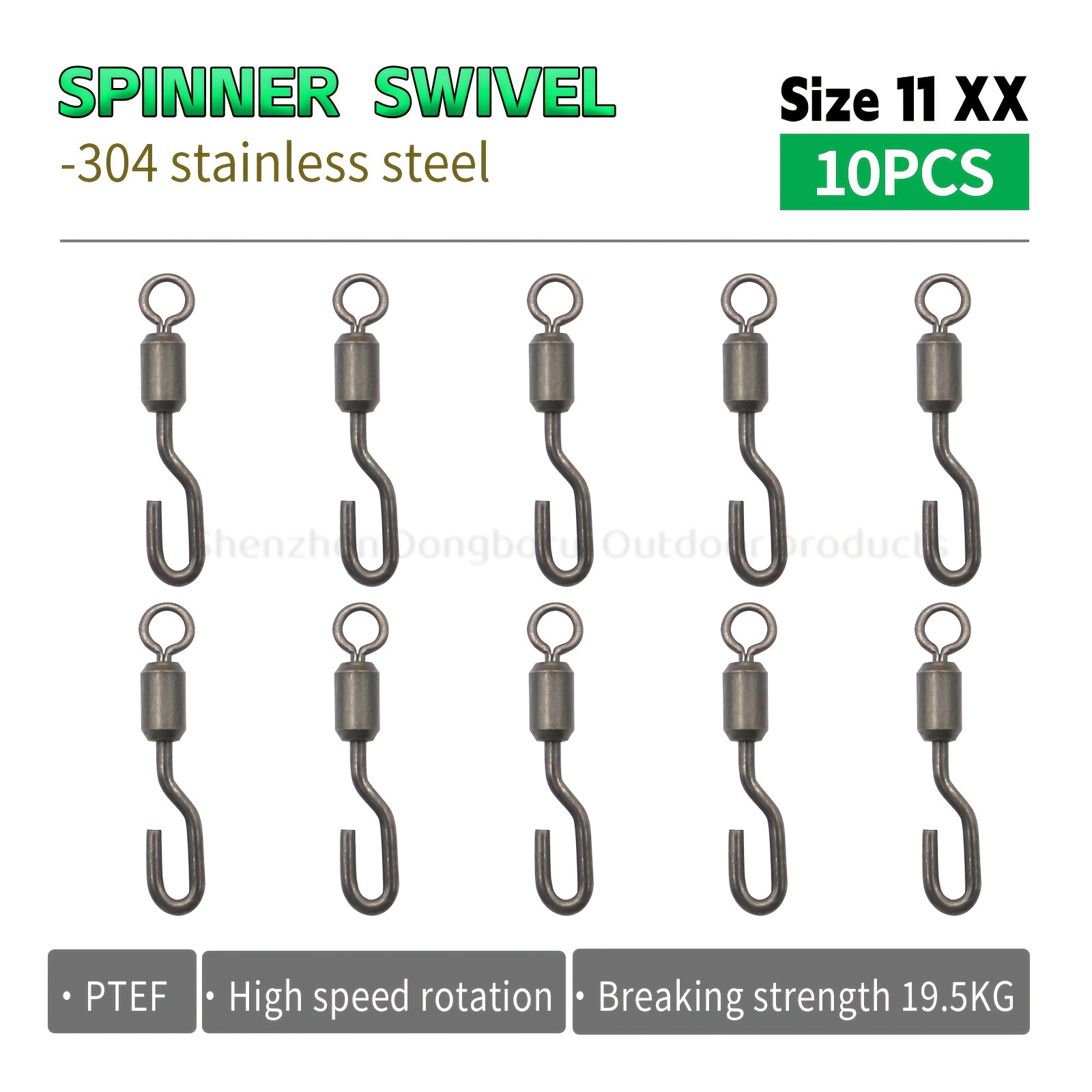TEMU 10/100pcs Spinner Ring Swivels Size 11 Spinner Swivel 304 Stainless Steel Carp Fishing Accessories Hook Shrink Tube For Carp Fishing Terminal