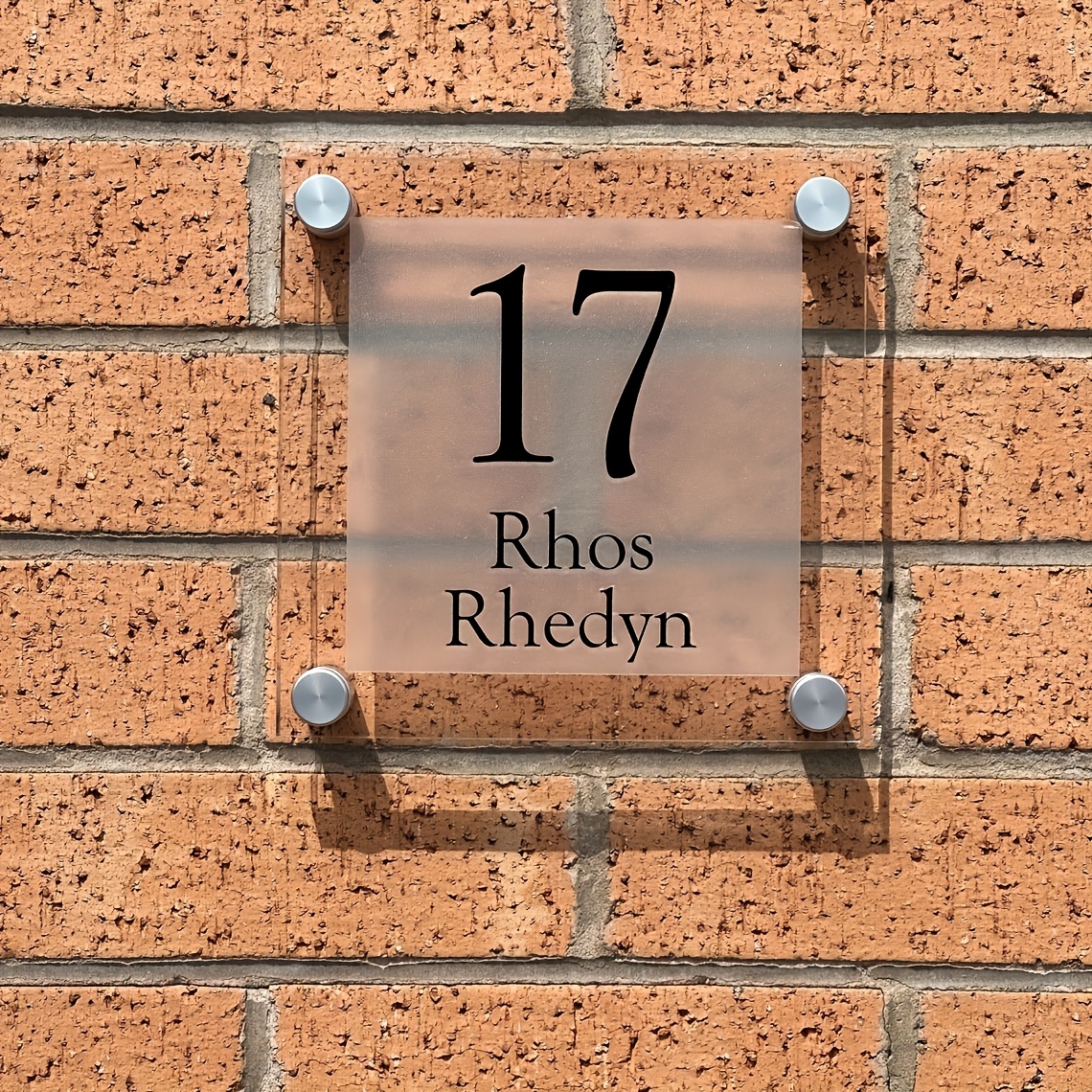 TEMU Customized Printing Address Number Plate - Sturdy And Durable Plastic Wall Mounted Door Plate, Thick Black Numbers And Text, Outdoor Weather