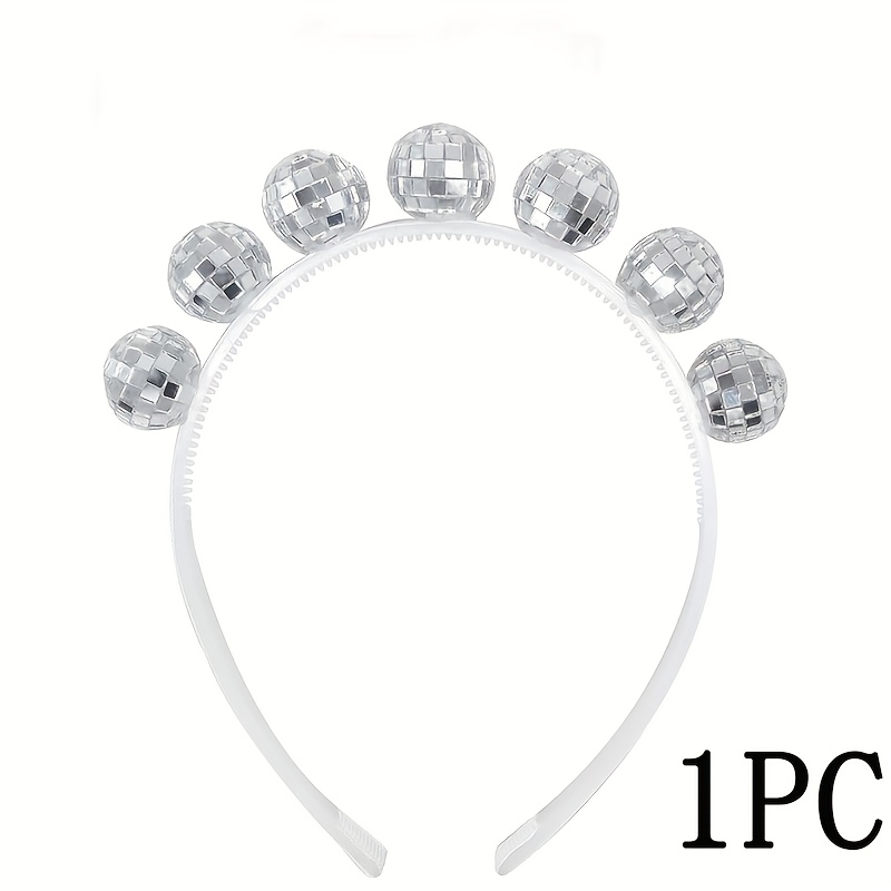 E-shop Kugel-Stirnband, Halsketten-Armband-Set, glitzerndes Spiegelkugel-Stirnband, geeignet für Partys Tänze