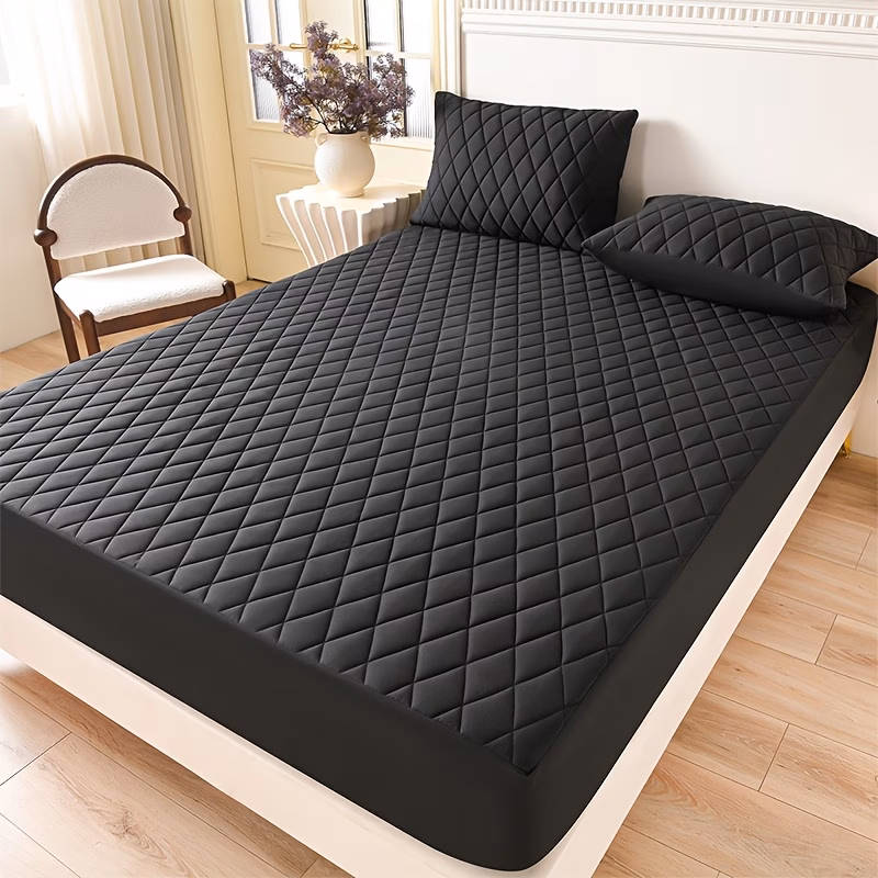 1pc luxurious ultra soft and comfortable fitted sheet thickened mattress protector with quilted padding layered fitted sheet pillowcases not included all in one bedding mattress cover ideal for bedrooms hotels guest rooms Product details 31