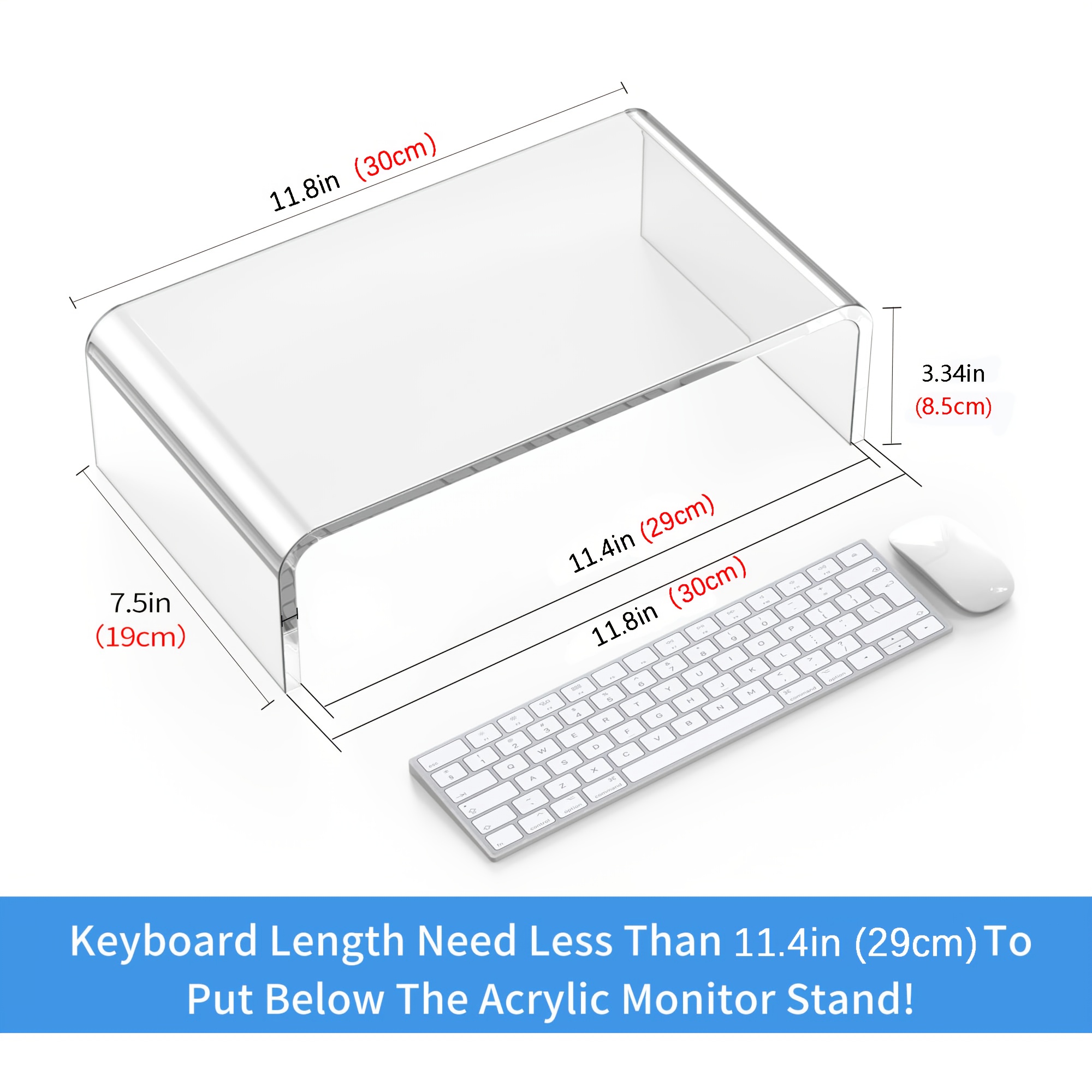 TEMU Acrylic Monitor Stand Riser, Monitor Riser, Office Desk Accessories, Monitor Stand For Desk, Laptop Stand, Computer Monitor Stand, Laptop