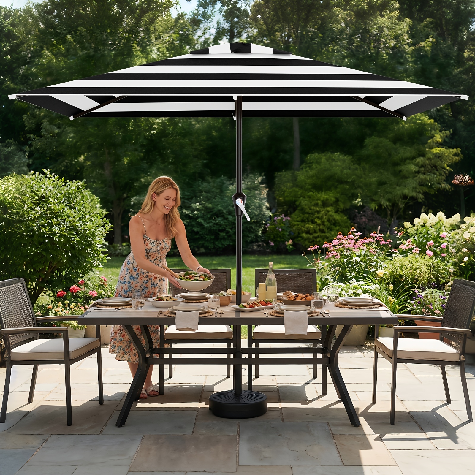 bcostco patio umbrella and base SunVilla 13ft. Round 3-Tier Cantilever Umbrella