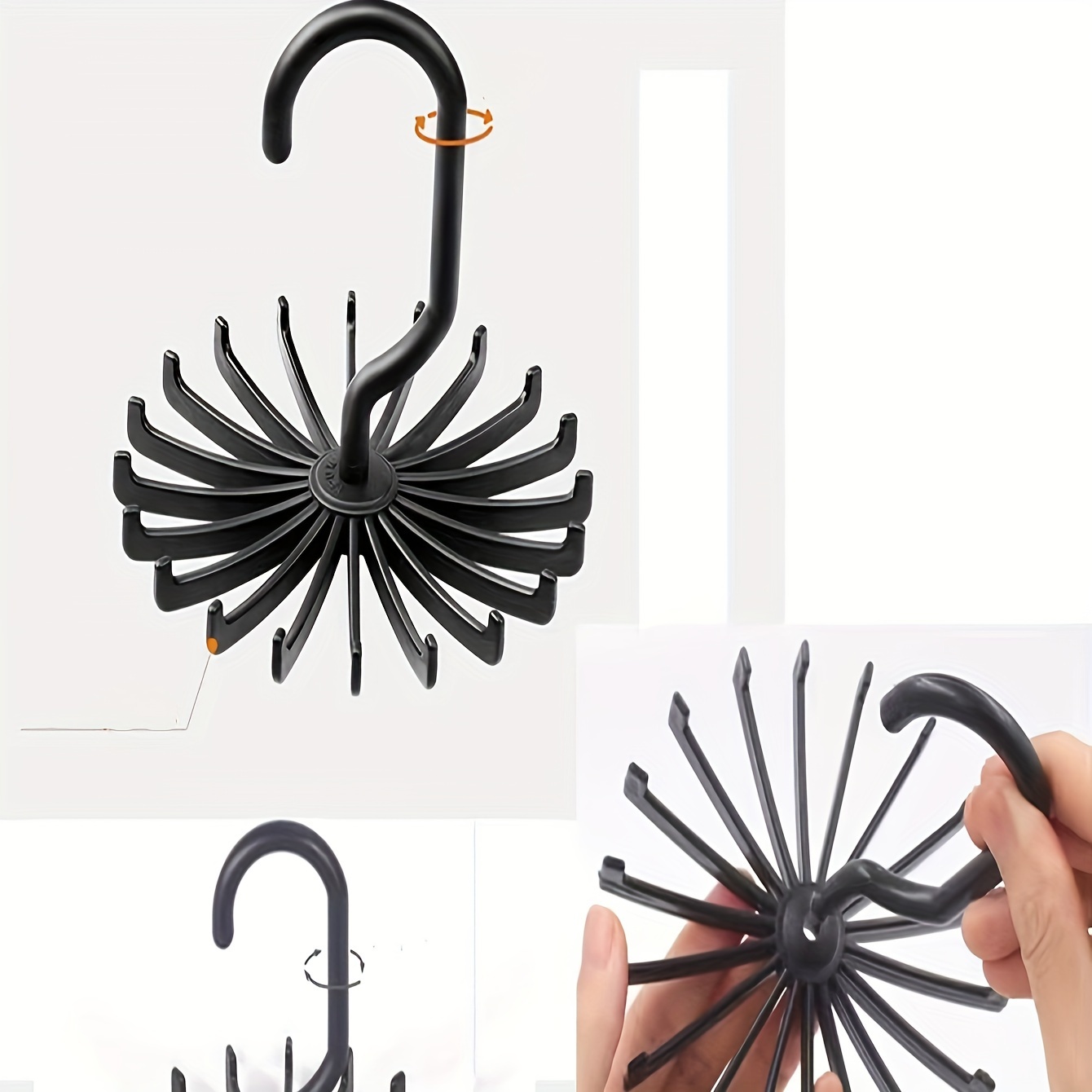 multi functional rotating clothes hanger   scarves belts and     suitable for coats and hats plastic material stylish design wall mounted details 6