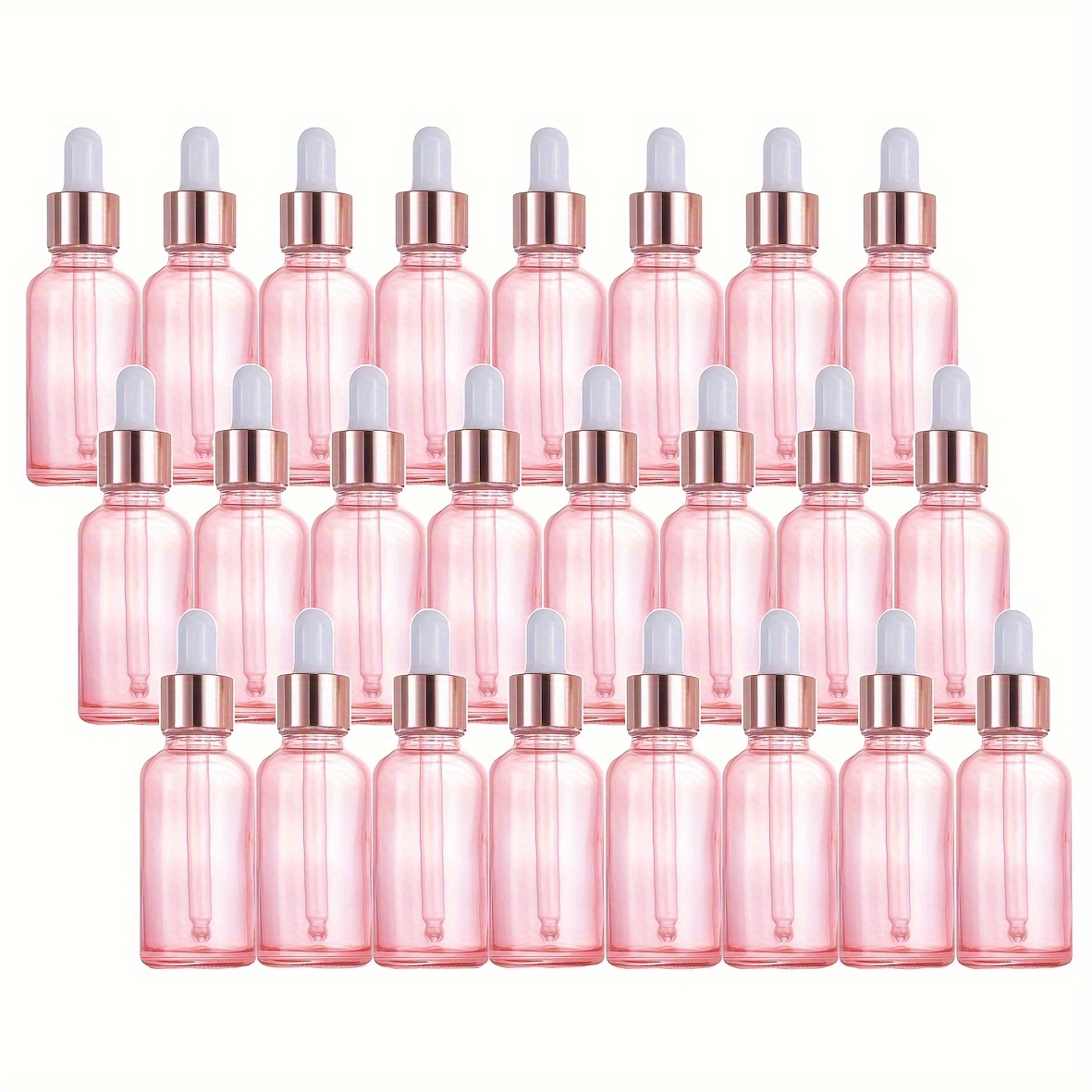 

24-piece Pink Glass Dropper Bottles With Eye Droppers, Caps, Labels & Funnel - Perfect For Essential Oils, Lab Chemicals & Perfumes