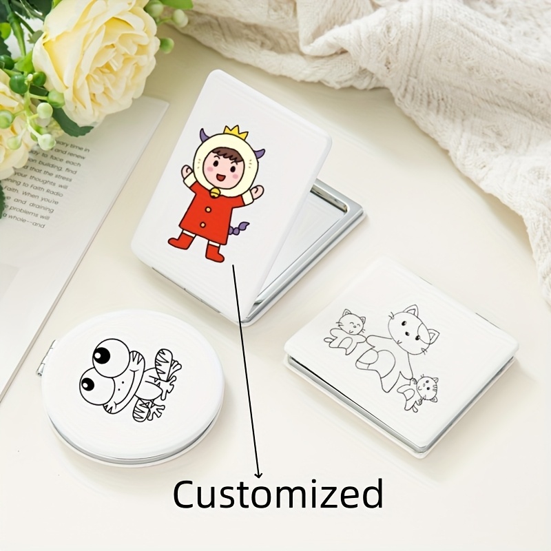 10pcs/20pcs/30pcs Square Small Mirrors, Portable Dual-Sided Design