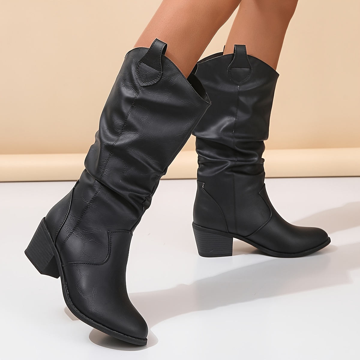 Cowboy Style Slip-On Women Boots for Casual Wear