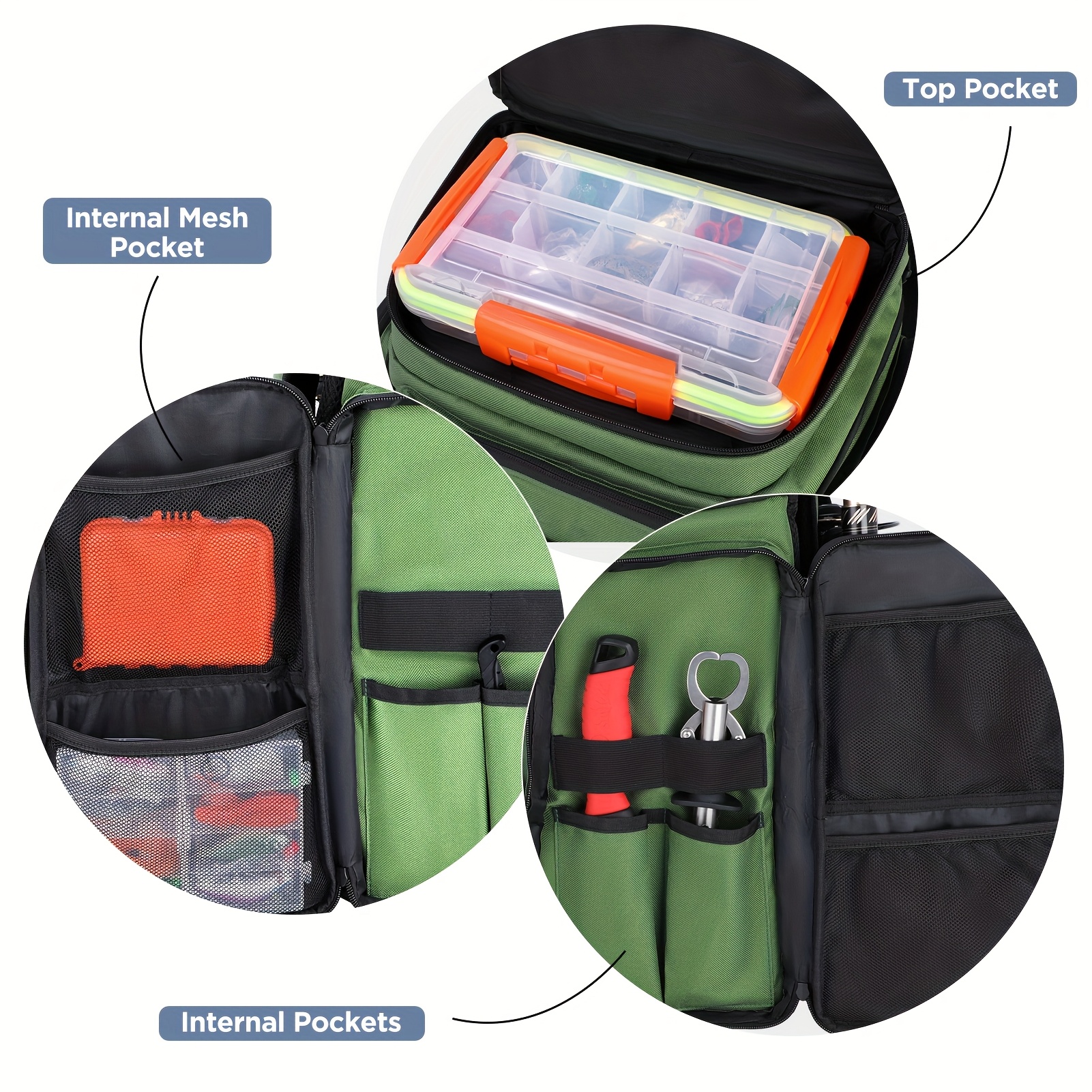 42 large multifunctional fishing gear backpack - Temu Japan