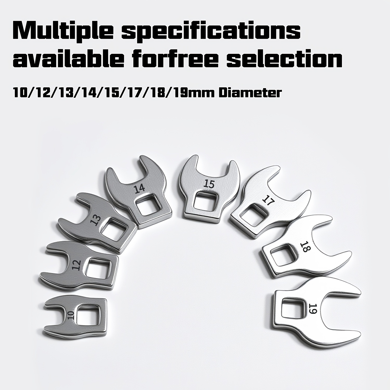 8pcs Replaceable Open-End Wrench Set with Interchangeable Heads