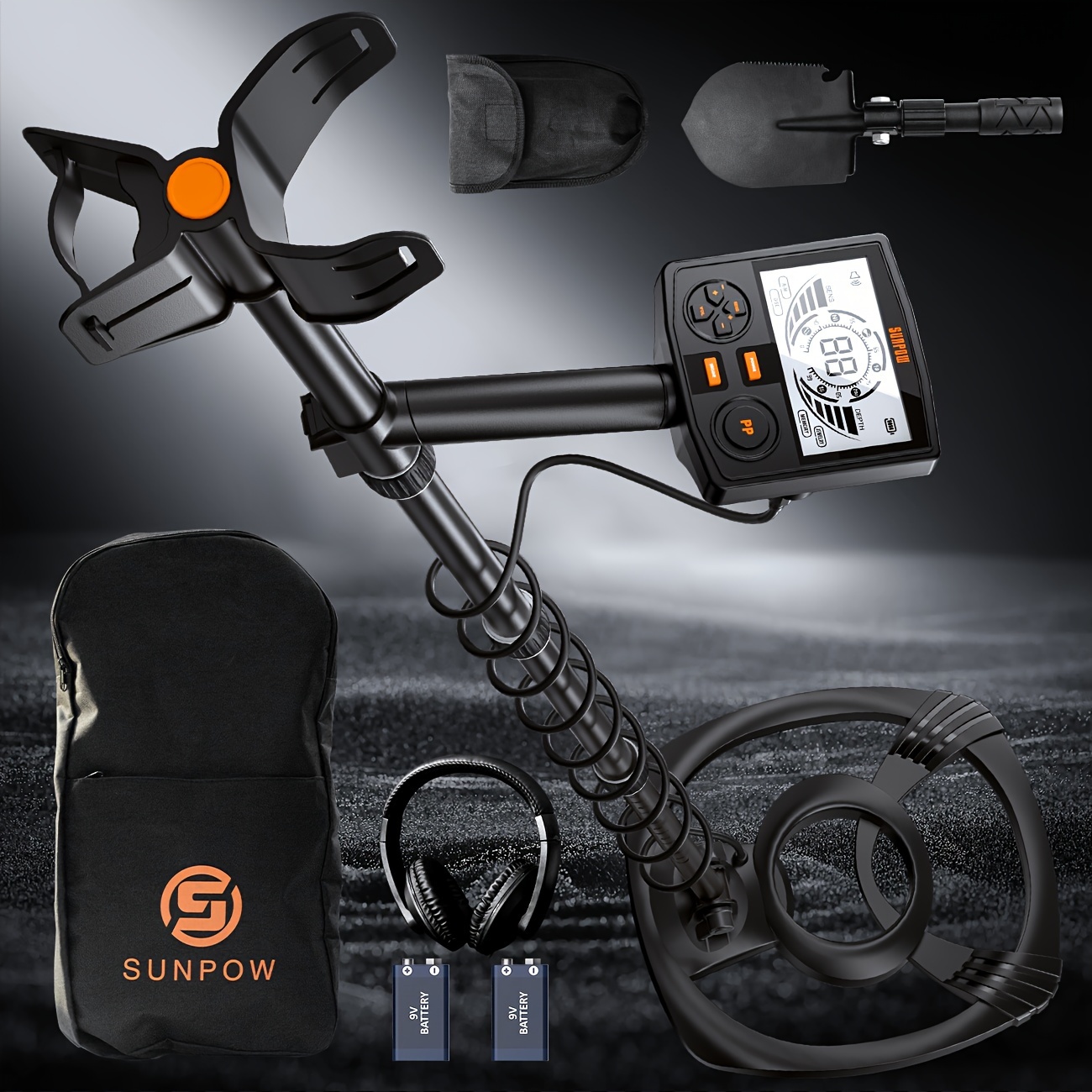 

Sunpow Metal Detector For Adults Professional - High With 12" Coil, 2x Lcd Display, Dsp Chip, 5 , Adjustable Length (19"-59"), Sturdy Spiral Structure