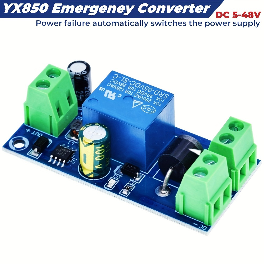 

1pc, 5v-48v 10a Power Failure Automatic Switching Backup Battery Lithium Battery Module Yx850 Universal Emergency Converter