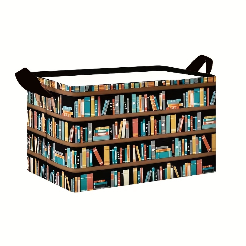 TEMU 1 pièce Panier de rangement rétro pliable sur le thème des avec et nid d' robustes, convient pour de classe, , de - Bac à livres en toile avec