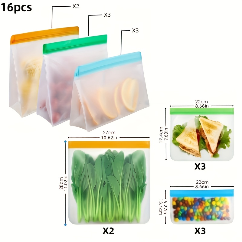 leak proof reusable food storage bags peva bpa free - Temu