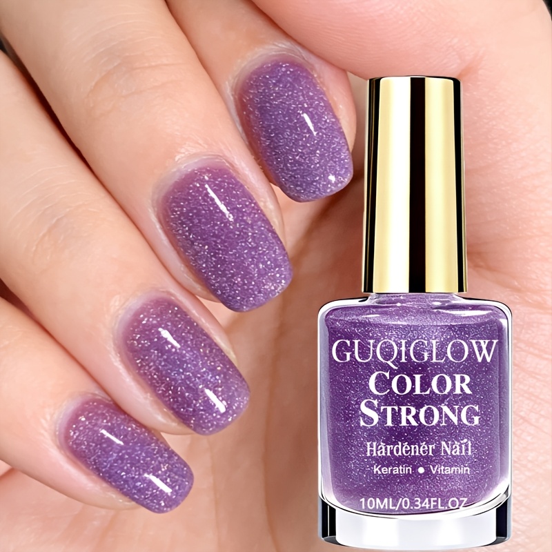 Image of Glitter Sequins Nail Polish | Purple Flashy, Formula With Long-lasting Gloss, Salon-style Effect, Ideal For Busy Professionals And Festive Gifts
