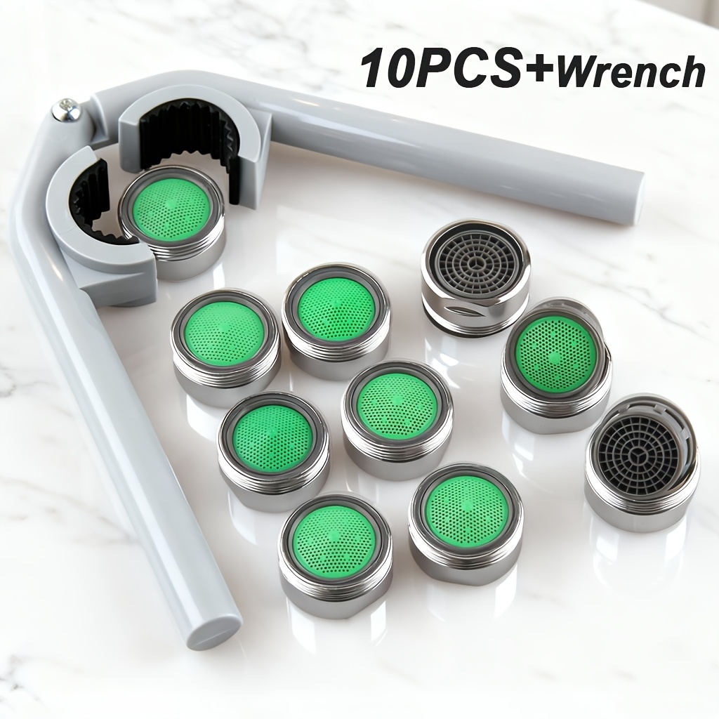 E-shop 10 Stk./Packung Enthält Wasserhahn Auslauf, Wasserhahn Belüfter für Zuhause, Demontage mit Schraubenschlüssel, Wasserhahn Zubehör, Einfach zu