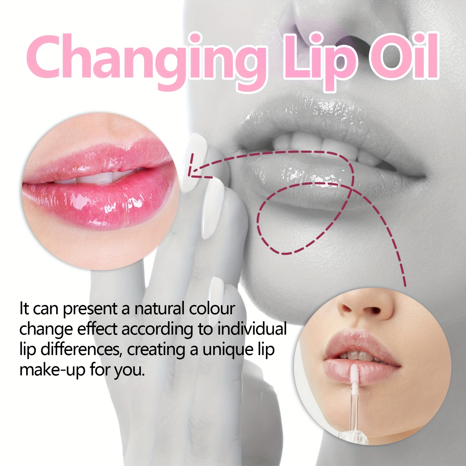 Dreamy Colored Lip Moisturizing Oil - Moisturizes Lip Skin, Creates Natural Pouting Lips, Natural Pink Effect - Image 8