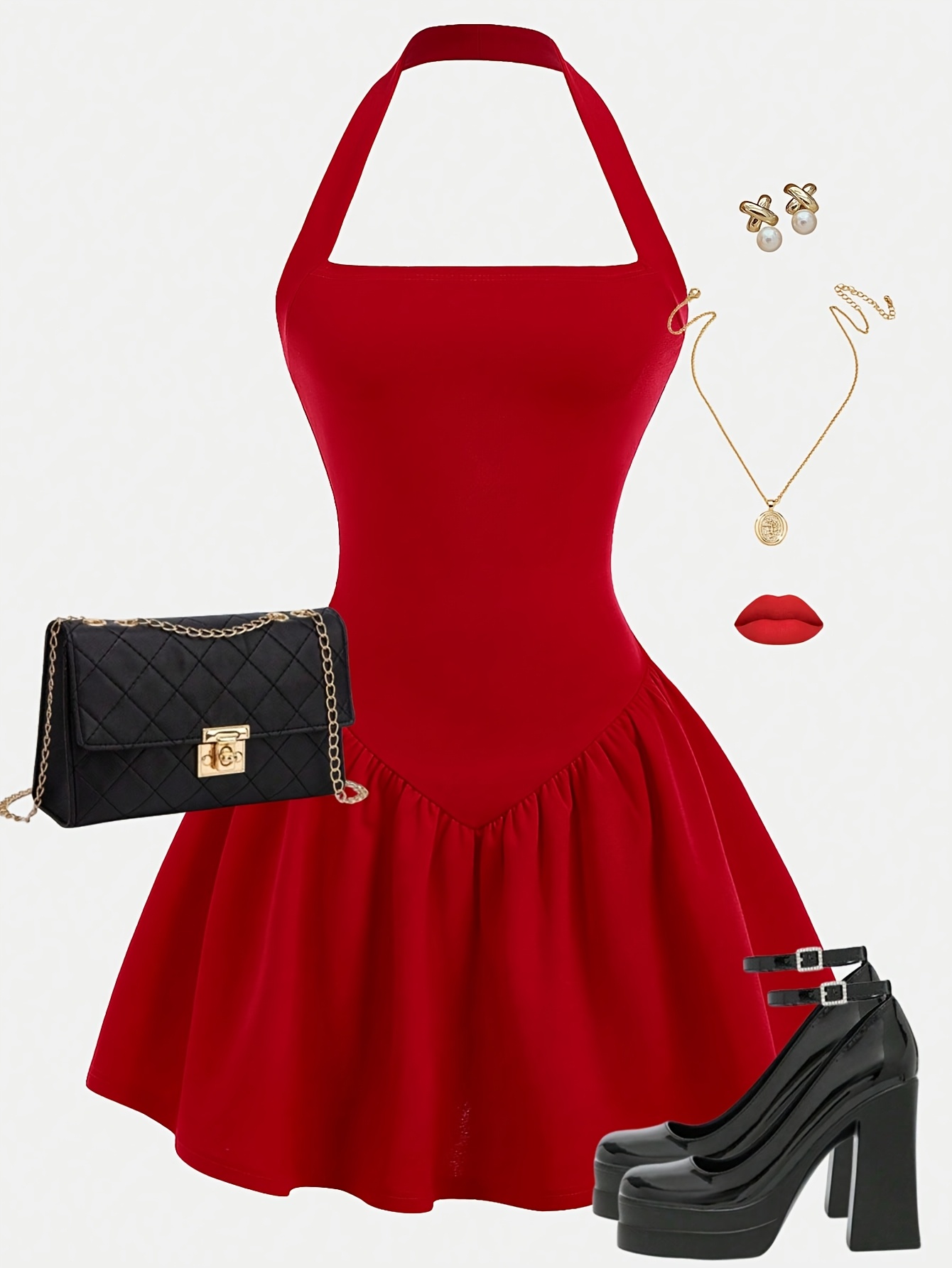 slim fit dress slacks Landon Mini Dress | Red | Womens main image 0