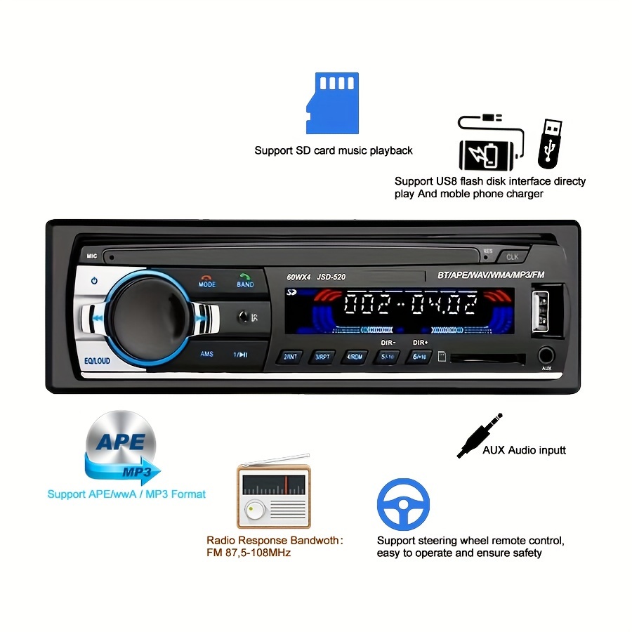 Car Radio 12v Singolo Mandrino Audio Wireless Telecomando - Temu Italy