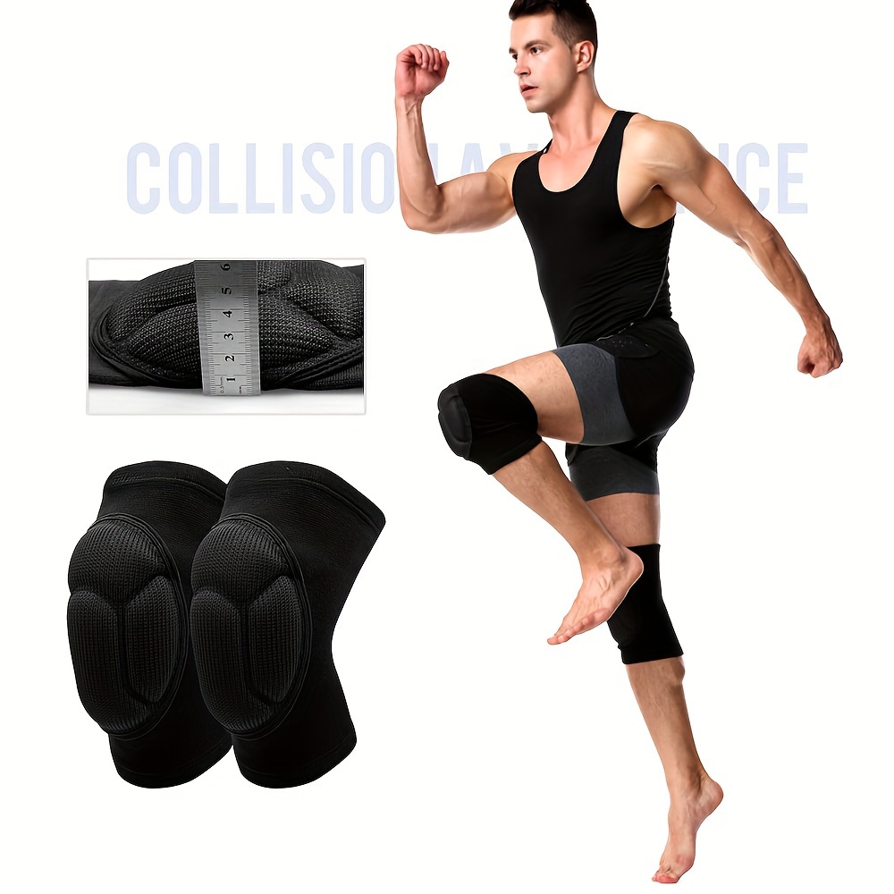 

1pair Protective Knee Pads For Men, Thick Sponge Football Volleyball Sports Anti-slip Collision Avoidance Knee Pad Brace