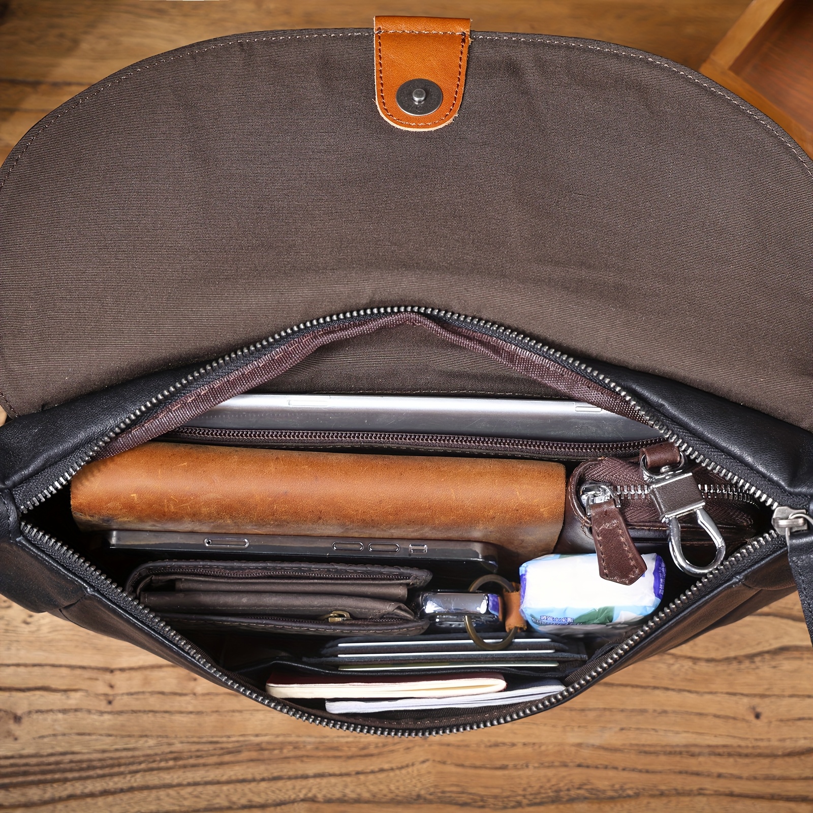 Mini PU Leather Crossbody Messenger Bag Men