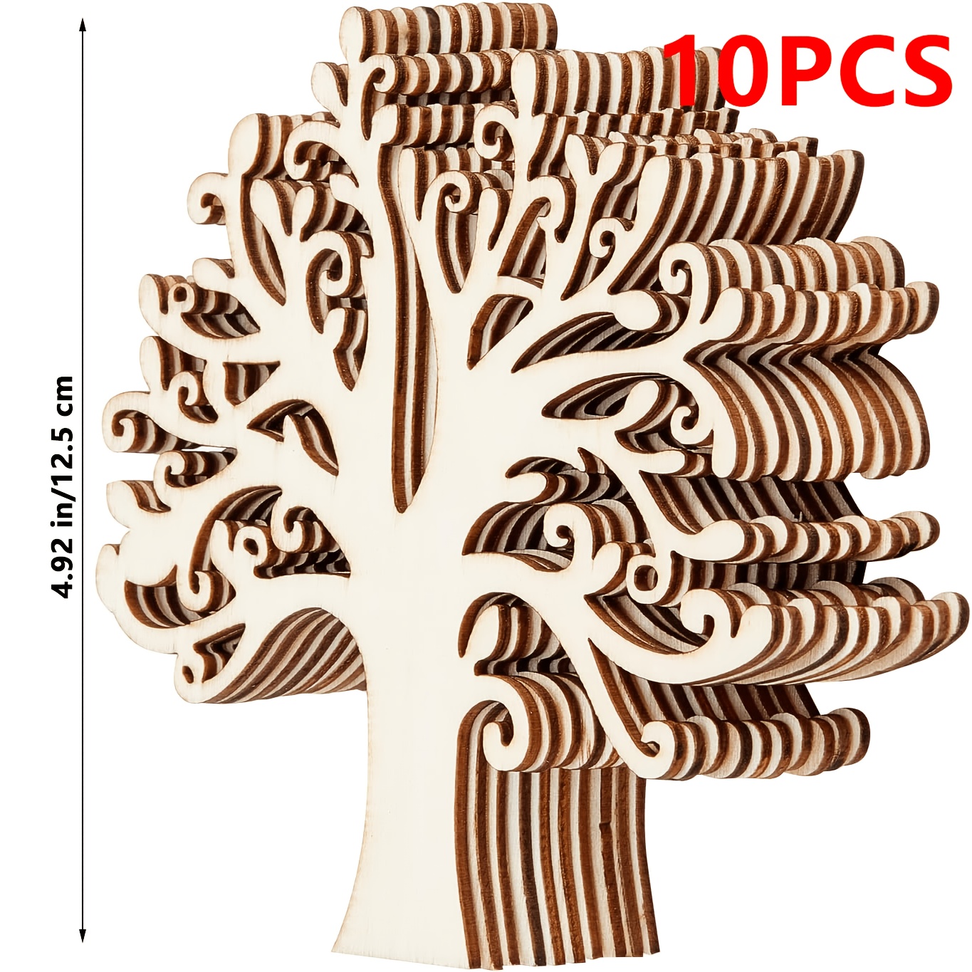 TEMU Decorazioni ad albero in legno da 10/20 pz per albero , matrimonio, compleanno, lavoretti fai da te e scrapbooking