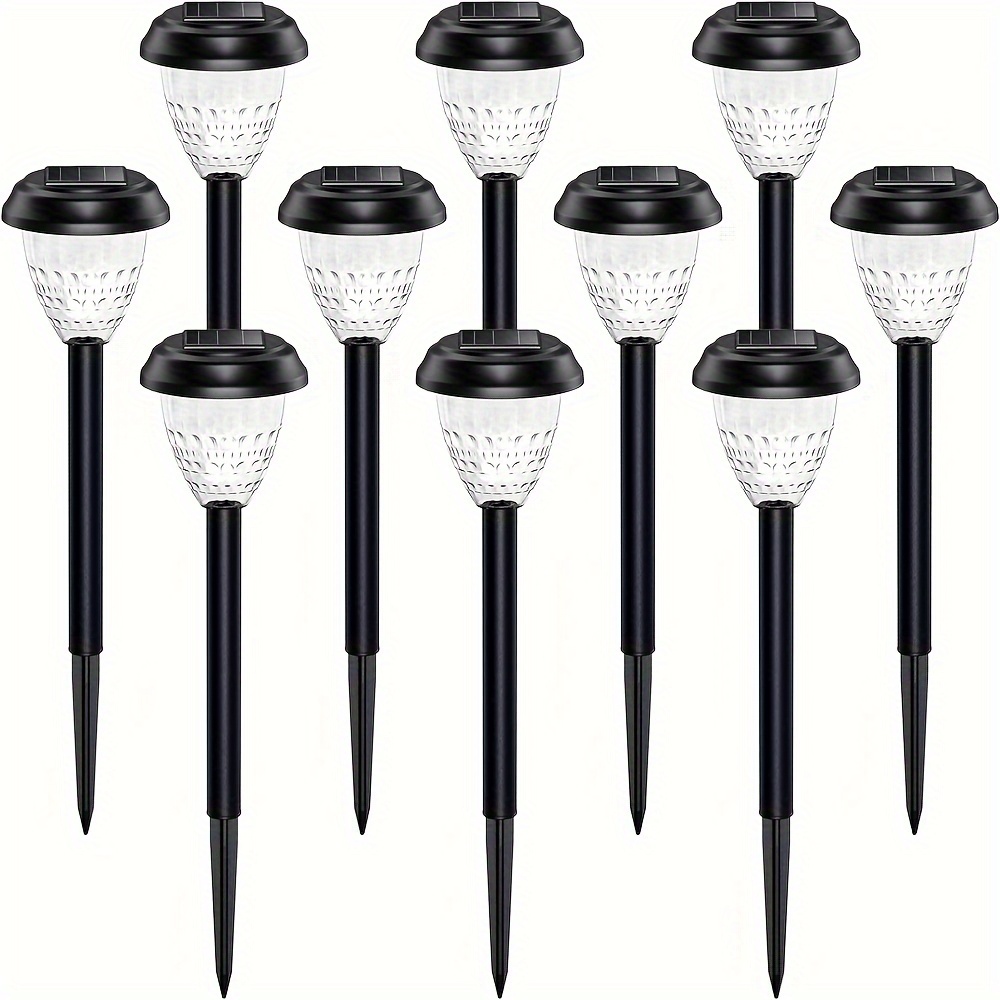 

Solar Outdoor Lights Decorative 10 Pack, 100% Faster Charge Solar Pathway Garden Lights Auto , Solar Lights Outdoor For Yard Lawn (white Lights)